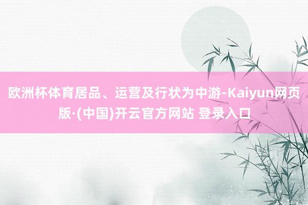欧洲杯体育居品、运营及行状为中游-Kaiyun网页版·(中国)开云官方网站 登录入口