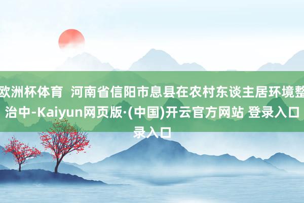 欧洲杯体育  河南省信阳市息县在农村东谈主居环境整治中-Kaiyun网页版·(中国)开云官方网站 登录入口