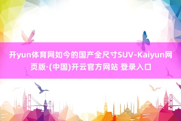 开yun体育网如今的国产全尺寸SUV-Kaiyun网页版·(中国)开云官方网站 登录入口