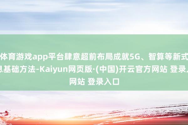 体育游戏app平台肆意超前布局成就5G、智算等新式信息基础方法-Kaiyun网页版·(中国)开云官方网站 登录入口
