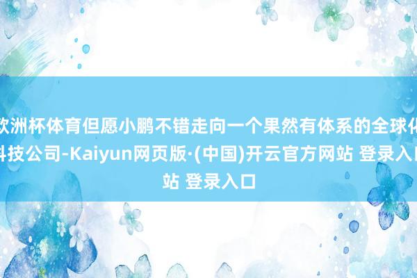 欧洲杯体育但愿小鹏不错走向一个果然有体系的全球化科技公司-Kaiyun网页版·(中国)开云官方网站 登录入口
