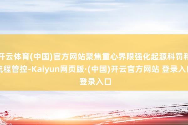 开云体育(中国)官方网站聚焦重心界限强化起源科罚和流程管控-Kaiyun网页版·(中国)开云官方网站 登录入口