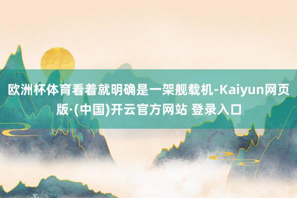 欧洲杯体育看着就明确是一架舰载机-Kaiyun网页版·(中国)开云官方网站 登录入口